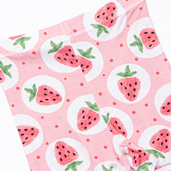 Strawberry Blossom Bamboo Pajama Short Set, Pink