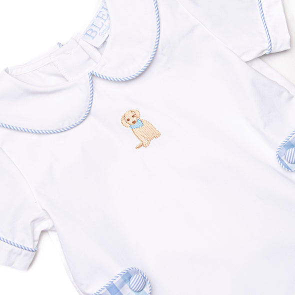 Bleu: Conway Embroidered Short Set, Blue