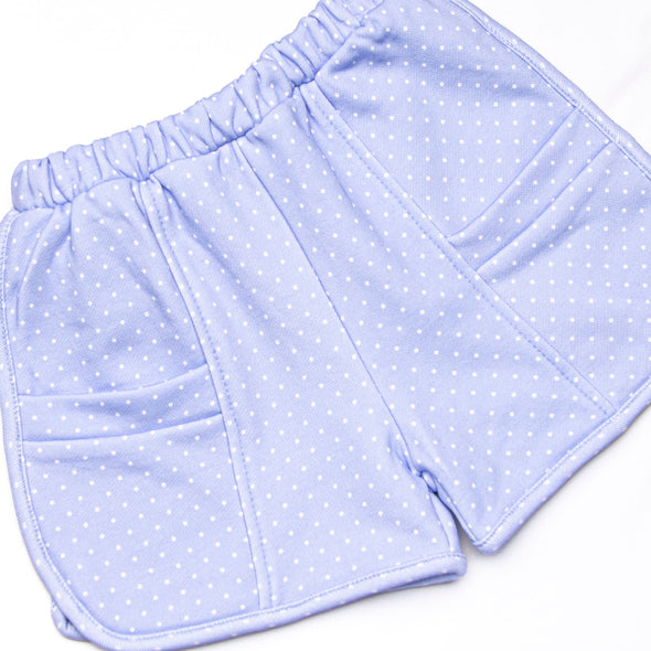 Polka Dot Play Short Set, Blue