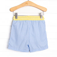 Gulf Gingham Swim Trunks, Blue