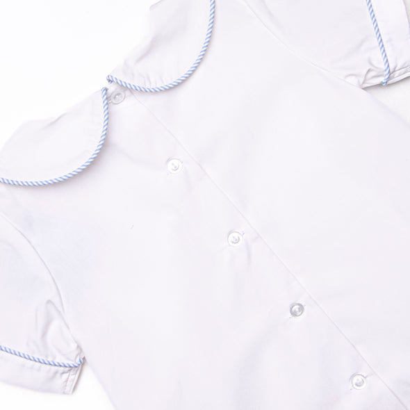 Bleu: Conway Embroidered Short Set, Blue
