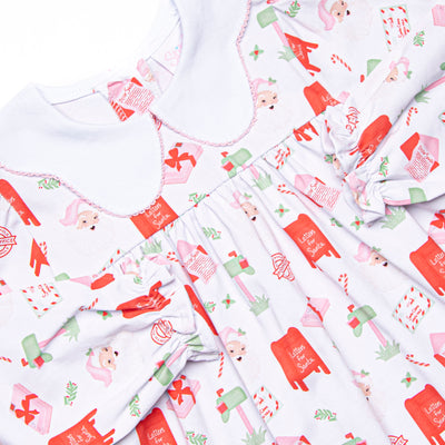 Letters to Santa Dress, Pink
