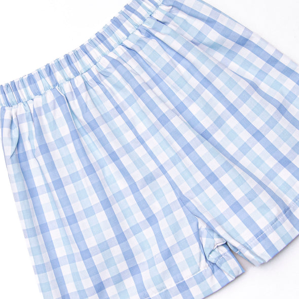 Bleu: Conway Embroidered Short Set, Blue