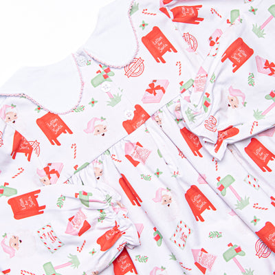 Letters to Santa Dress, Pink