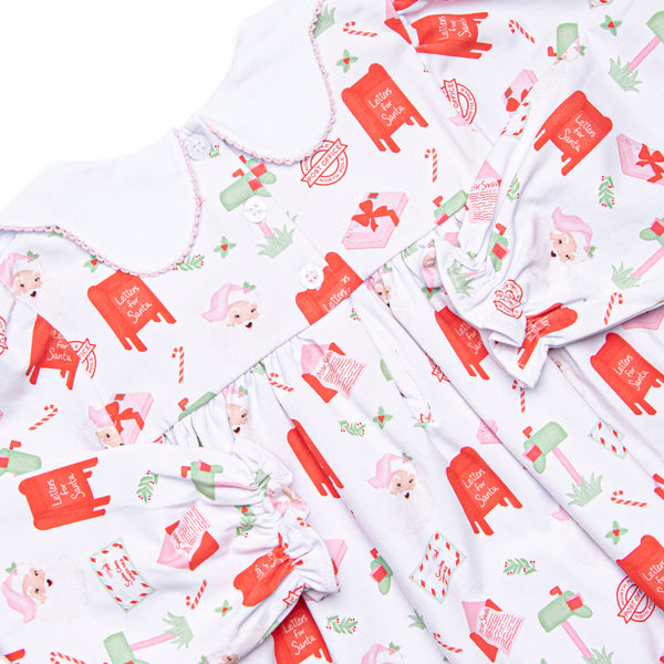 Letters to Santa Dress, Pink