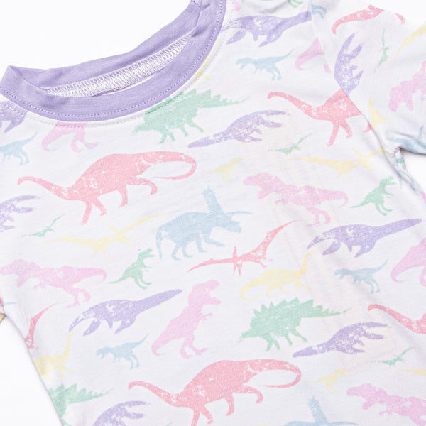 Day at Dino Park Bamboo Pajama Short Set, Purple