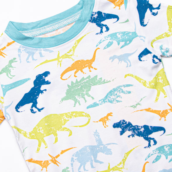 Day at Dino Park Bamboo Pajama Short Set, Blue