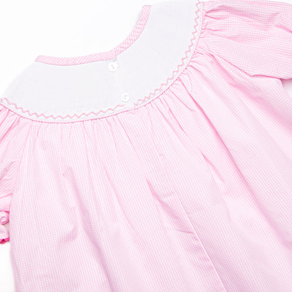 Charming Treats Smocked Bubble, Pink Gingham