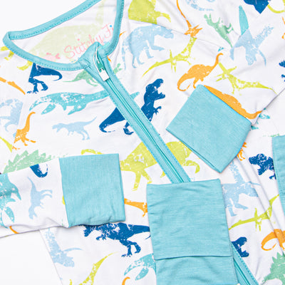 Day at Dino Park Bamboo Zippy Pajama, Blue