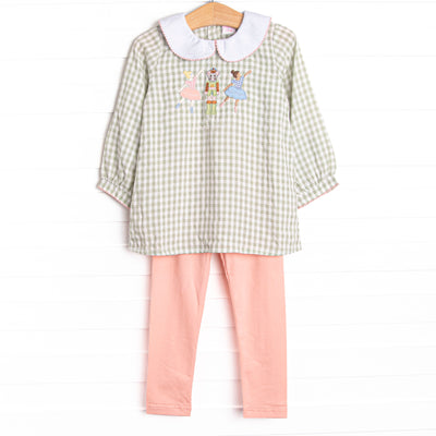 Nutcracker Nights Applique Legging Set, Sage