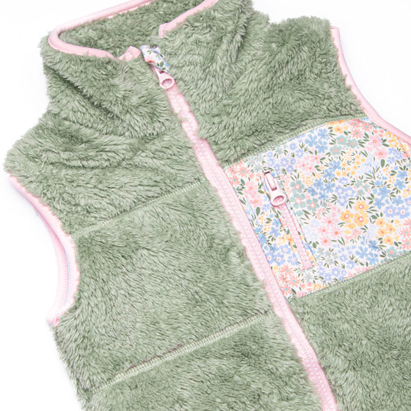 Farrah Floral Vest, Green