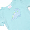 Jurassic Journey Applique Diaper Set, Green Stripe
