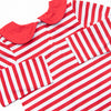 Mouse Ear Magic Applique Short Romper, Red Stripe