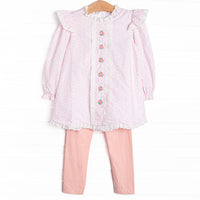 Bleu: Merritt Embroidered Legging Set, Pink