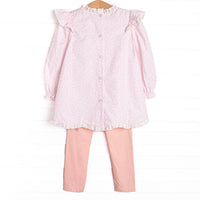 Bleu: Merritt Embroidered Legging Set, Pink