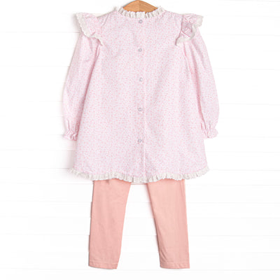 Bleu: Merritt Embroidered Legging Set, Pink