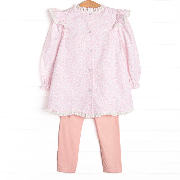Bleu: Merritt Embroidered Legging Set, Pink