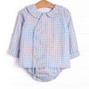 Bleu: Foster Long Sleeve Diaper Set, Red and Blue Plaid