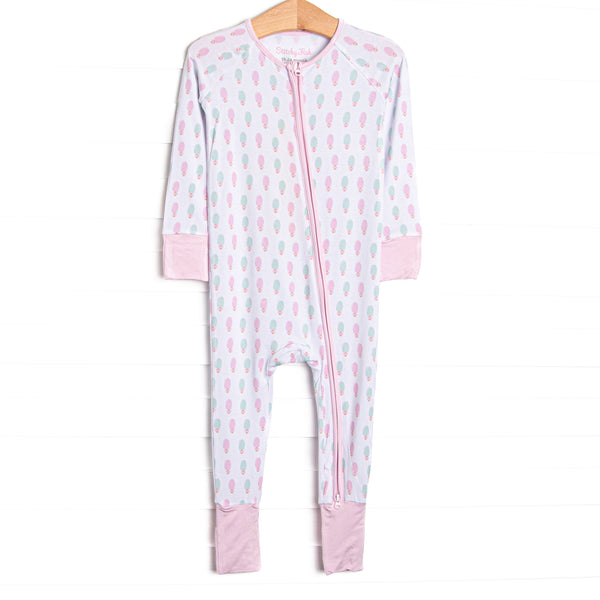 Pastel Pops Bamboo Zippy Pajama, Pink