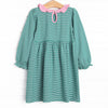 O' Christmas Tree Applique Dress, Green