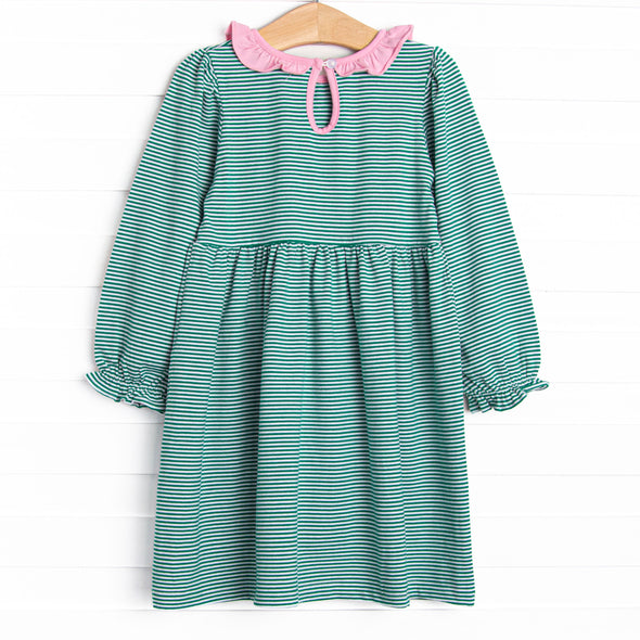 O' Christmas Tree Applique Dress, Green
