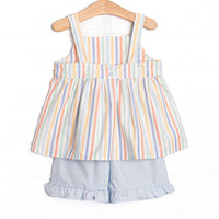 Coastal Living Ruffle Short Set, Blue