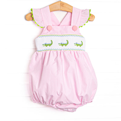 Dundee Darling Smocked Bubble, Pink