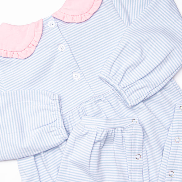Finishing Touch Applique Romper, Blue