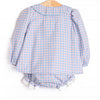 Bleu: Frances Long Sleeve Diaper Set, Blue and Red Plaid