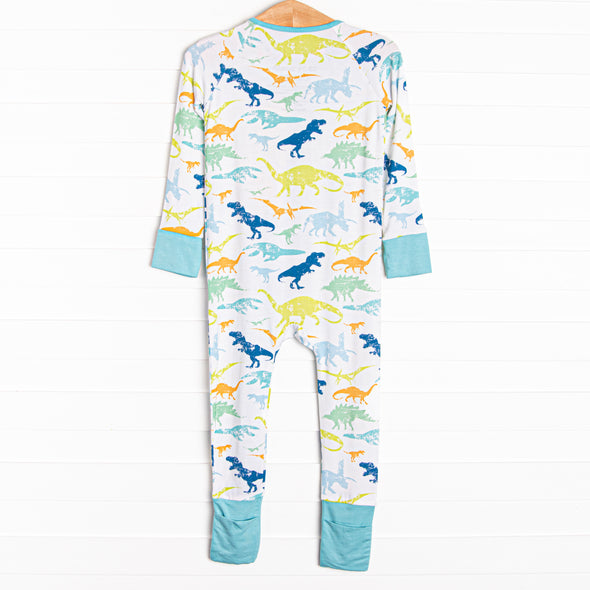 Day at Dino Park Bamboo Zippy Pajama, Blue