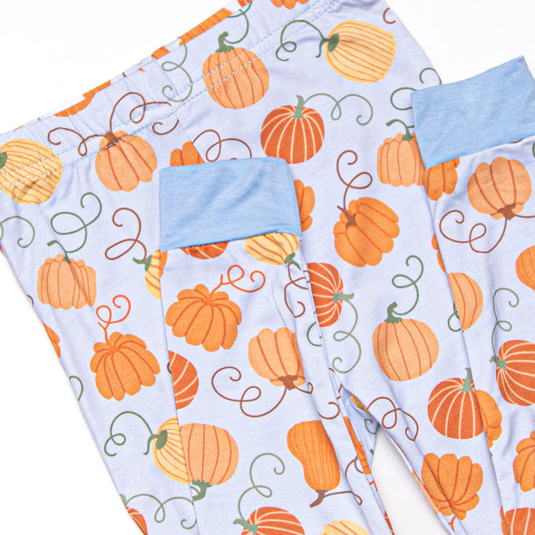 Growing Gourds Bamboo Pajama Set, Blue