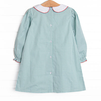 Sweet Sentiments Embroidered Collared Dress, Green