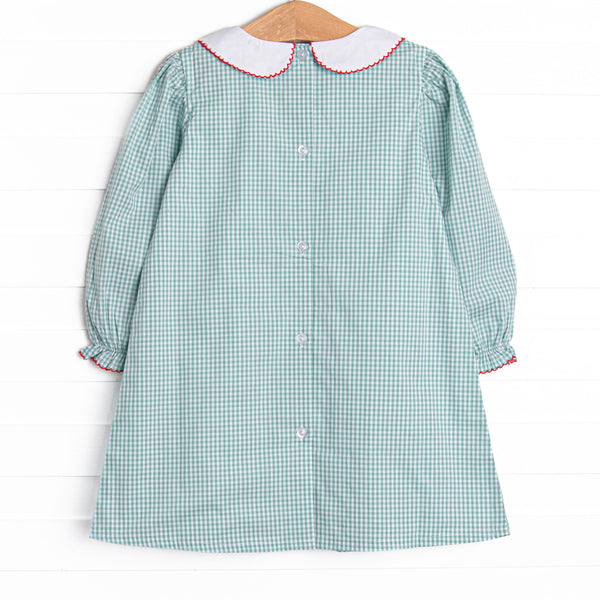 Sweet Sentiments Embroidered Collared Dress, Green