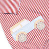 Blue Bronco Applique Bubble, Red