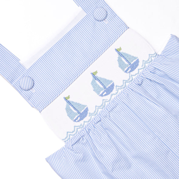 Bleu: Berkley Smocked Jon Jon, Blue