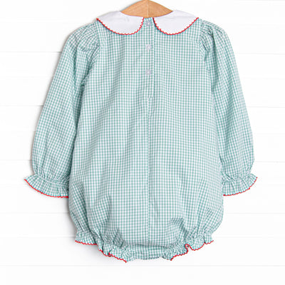 Sweet Sentiments Embroidered Collared Bubble, Green