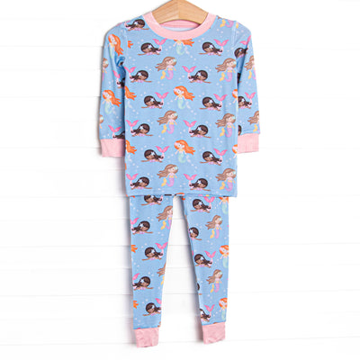 Siren Song Bamboo Pajama Set, Blue