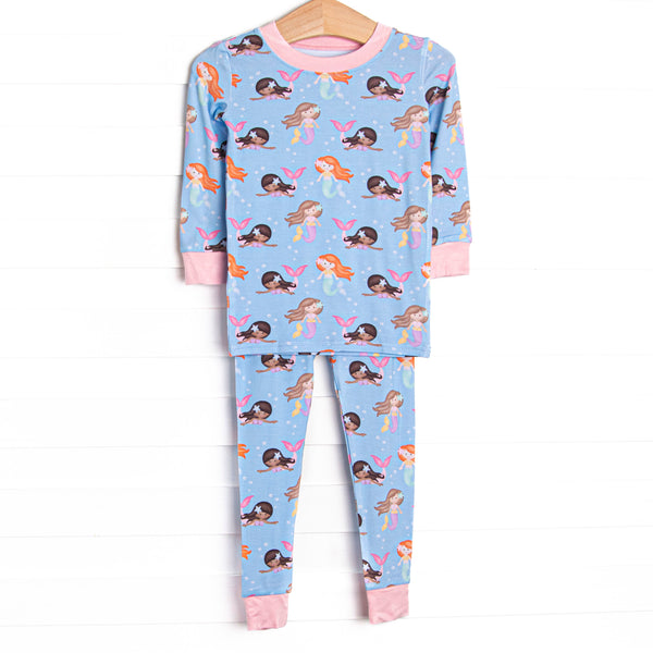 Siren Song Bamboo Pajama Set, Blue