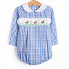 Pond Paddlers Smocked Bubble, Blue