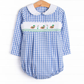 Pond Paddlers Smocked Bubble, Blue