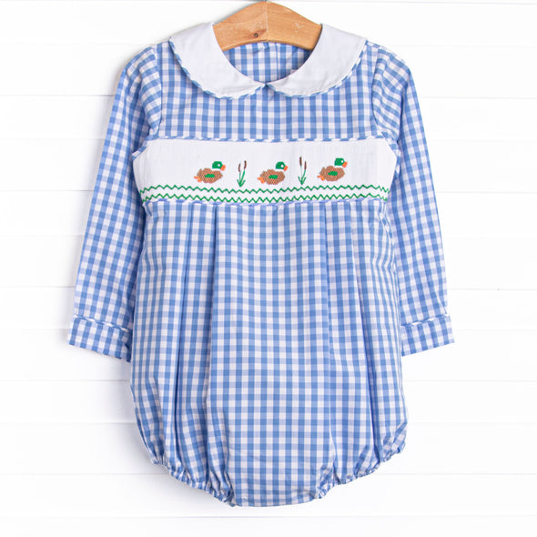 Pond Paddlers Smocked Bubble, Blue