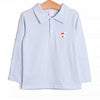 Jolly St. Nick Applique Polo,  Blue