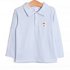 Jolly St. Nick Applique Polo,  Blue