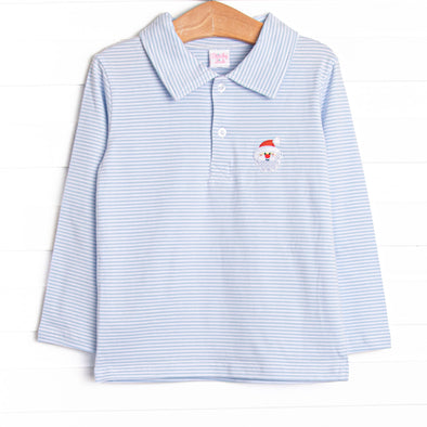 Jolly St. Nick Applique Polo,  Blue
