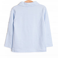 Jolly St. Nick Applique Polo,  Blue