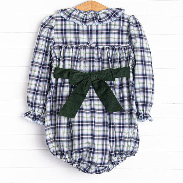 Bleu: Cordelia Smocked Long Sleeve Bubble, Blue