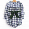 Bleu: Cordelia Smocked Long Sleeve Bubble, Blue