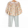 Bushel of Buds Smocked Legging Set, Orange