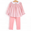 Rocking Horse Rider Smocked Legging Set, Pink Gingham