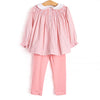 Rocking Horse Rider Smocked Legging Set, Pink Gingham